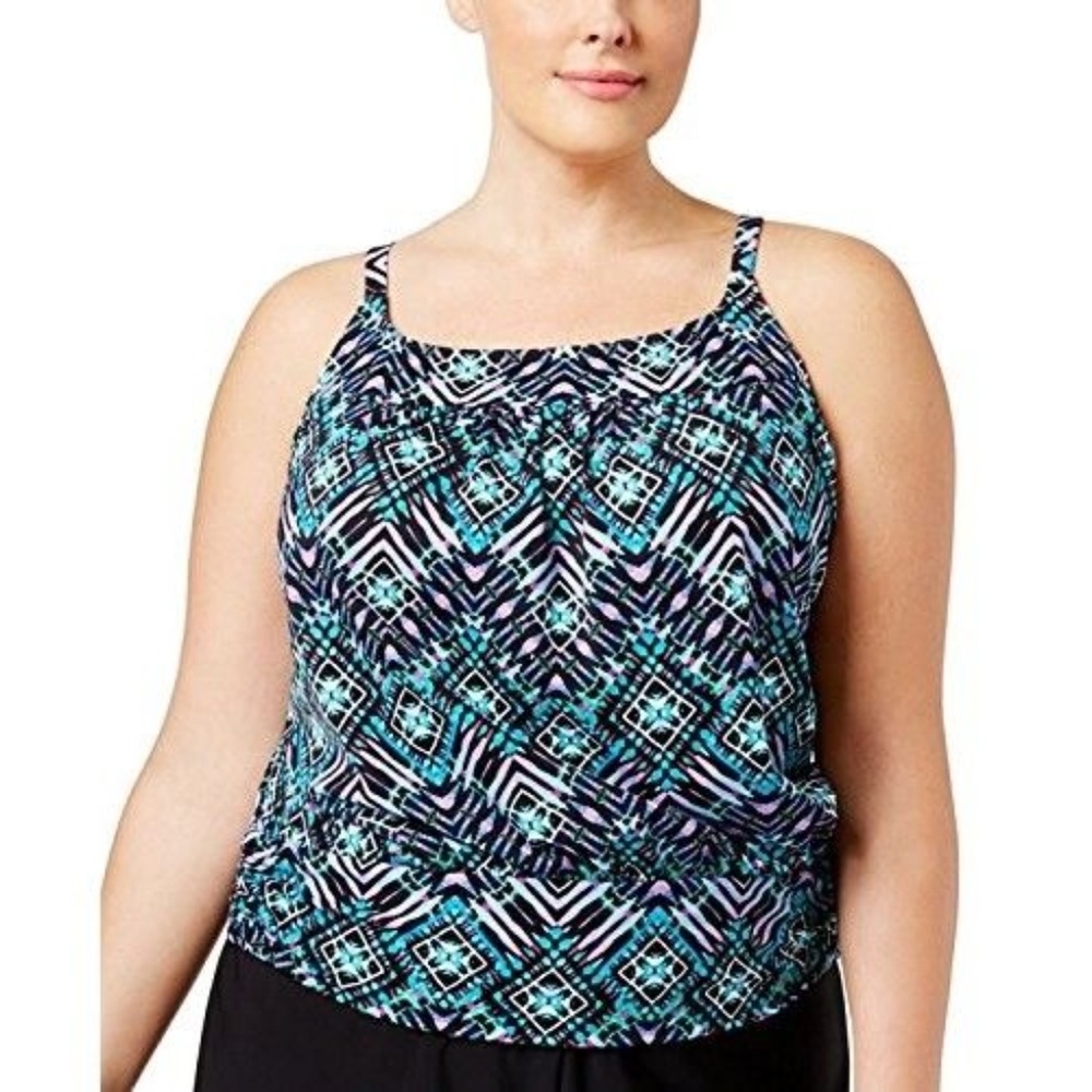 Swim Solutions Womens Plus Size Tankini Top